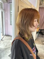 ボボヘアー(BOBO hair) ウルフカット×ハニーベージュ