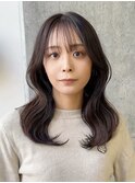 10代20代30代くびれが可愛いトレンドミディアム韓国仙台髪質改善