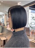ショートボブ/ダークパープル/シースルー/30代40代50代