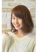 ロングボブ×グレーアッシュ
