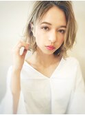【afloat/小笠原剛】ミルクティーカラーのナチュラルボブ