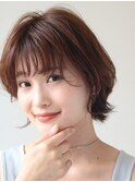 大人可愛い20代30代40代似合わせカットイメチェン流しバング