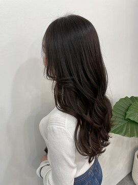 ルヴェルヘアー(Revel hair) ラベンダーブラウン×ワンレングスロング
