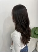 ラベンダーブラウン×ワンレングスロング