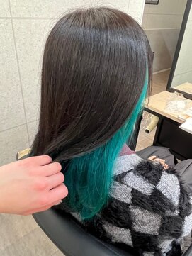 スターズ 川越店(STARS) インナーカラー　緑　イヤリングカラー