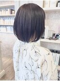 福山市美容師求人スタッフ募集中縮毛矯正内巻きボブ秋パープル
