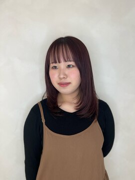 ユーシンエクラ(Yushin eclat) ミディアムレイヤー×ボルドーカラー