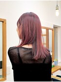 イメチェン/外ハネボブ/ワイドバング/前髪/美髪/ワインレッド