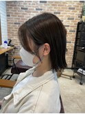 切りっぱなしボブ9.20暗めカラー