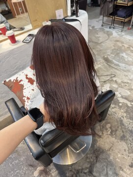 チャプター 問屋町(chapter) ケアカラーピンクラベンダーブラウン顔まわりレイヤーカット韓国