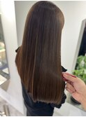 艶髪ダークブラウンレイヤー白髪ぼかしハイライト30代40代