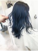 ブルーアッシュ×ウェーブ巻き30代/40代/50代