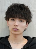 銀座シャドウパーマニュアンスパーマツーブロックメンズパーマ