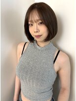 ローネス 銀座(LONESS)&nbsp;レイヤーボブくびれボブグレージュ透明感内巻きボブ韓国ボブ銀座