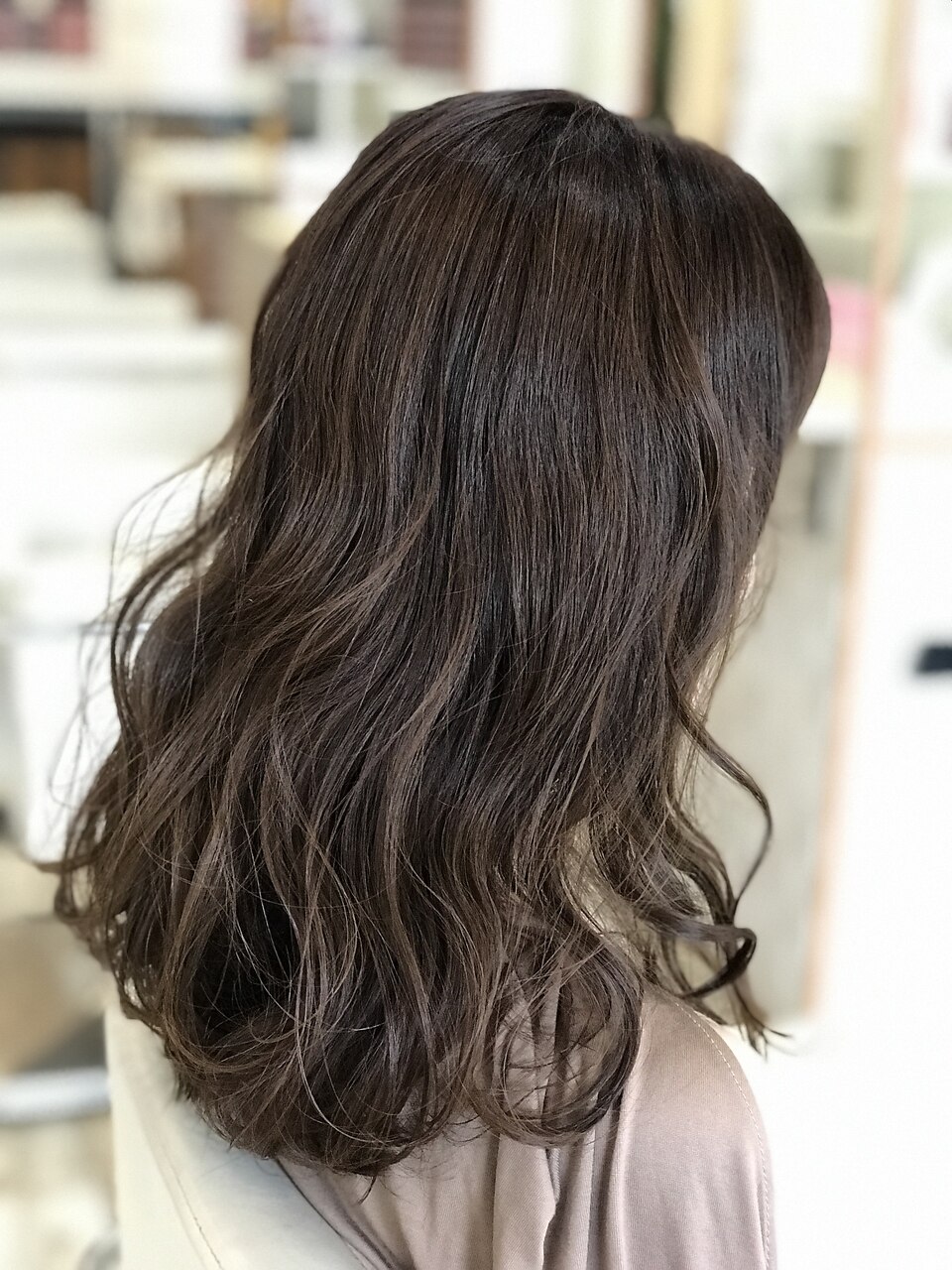 ゆるふわ×透明感カーキブラウン 30代40代50代:L017745731 ゆるふわ×透明感カーキブラウン 30代40代50代:L017745731
