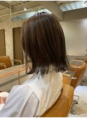 【お客様スタイル】切りっぱなし外ハネボブ×ナチュラルブラウン