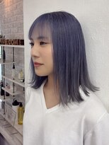 ヘアー アレス(hair ales) ブリーチカラー ブルーカラー ハイトーンカラー ボブ ブルージュ