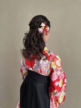 ロカット サロン(Roquat Salon) 袴着付けとハーフアップアレンジ【立川/浴衣/七五三/着付け】