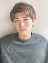 アッシュカラーメンズツーブロックアップバングa