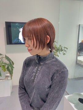 レフ(LEF) ミルキーオレンジ/ラテ/ダブルカラー/暖色系/レイヤーボブ