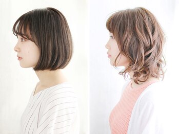 カロ プロデュース バイ ローブ(caro produce by L'aube)の写真/【女性stylist ONLY★コナミ香椎1F】髪質やクセを見極めたカットで、オンリーワンな"似合わせ"スタイルに◎