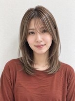ヘイ 松本店(HEY)&nbsp;【HEY 松本】細ハイライトレイヤーミディ×ミルクティーベージュ
