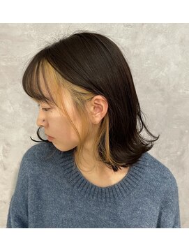 タロ(talo) 切りっぱなしボブ×フェイスフレーミング×インナーベージュ