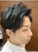 スパイラルパーマ/ショートツーブロック/メンズカット/水道橋