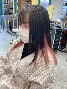 エイムコーゾー美容室(AiM KOZO) インナーカラー　ベビーピンク