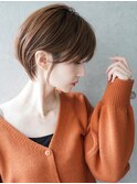 大人可愛い20代30代40代黒髪前下がりショートボブ丸みショート◎