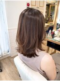こなれミディ 縮毛矯正 大人可愛い ココアベージュ