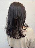 レイヤーカット/くすみダークブラウン