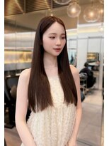 大人ブラウン_前髪マチルダボブピンクベージュ