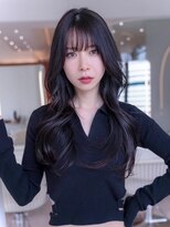 ケアリー 調布(Carelly)&nbsp;大人かわいい前髪セシルカットココアブラウンフリンジウェーブ