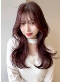 レイヤーカット ハッシュカット 韓国 韓国ヘア ダブルカラー