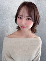 アイリス 天文館店(AIRIS)&nbsp;くびれボブ グレージュカラー 透明感カラー 顔周りカット 20代