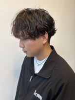 ロックス バイ マグ 松本(rocks BY MAG) こなれ感◎サーフカールマッシュブルーブラック波巻きパーマ