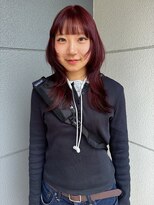 ヘアーアイストゥーレ(HAIR ICI TRE)&nbsp;ハッシュカットブリーチなしダブルカラーボルドーレッド