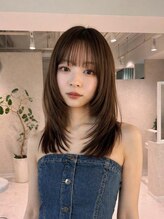meak&nbsp;顔まわりレイヤー/縮毛矯正/透明感カラー/堀江