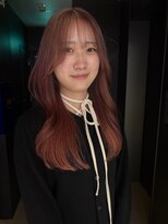 サンクマーケット 渋谷(cinq MARKET) 艶感チェリーピンクベージュのレイヤーカット