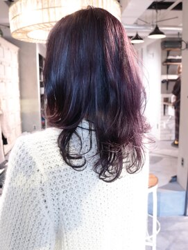 ロリム(RorriM) セミロングスタイル  　ダークパープル　ダブルカラー