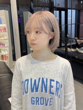 キーン 吉祥寺店(keen) 《keen×オオキタ》ブロンドベージュ×切りっぱなしボブ