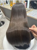 グレージュ髪質改善レイヤーカットブリーチなしダブルカラー