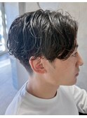 メンズパーマ/メンズショートパーマ/センターパート