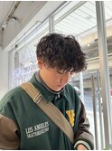 ホワイトメッシュ/ツイスト/ツイスパ/パーマ/メンズ/眉毛