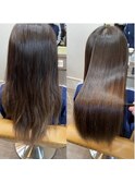大人可愛い透明感立体感カラー×エアストレート髪質改善20代30代