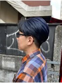 men'sメンズ髪質改善縮毛矯正ブリーチなしブルーブラック/立川