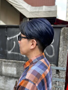 ロンドホットリップ 立川(Lond hot lip) men'sメンズ髪質改善縮毛矯正ブリーチなしブルーブラック/立川