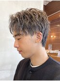 調布メンズパーマセンターパートツイストスパイラルパーマカット
