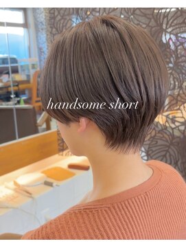 ヘアーアンドメイク サワ 上田本店(SAWA) 20代30代小顔ハンサムショートグレージュ